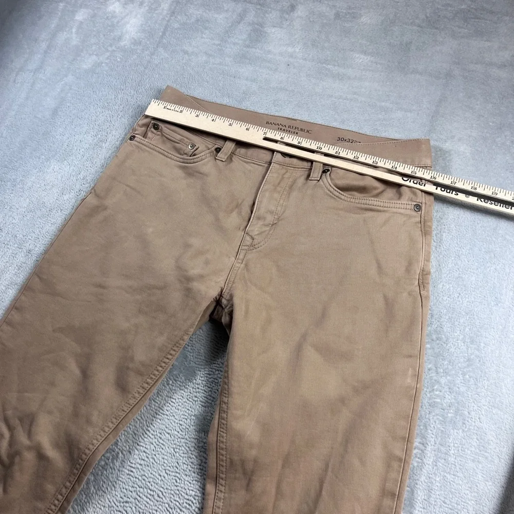 Banana Republic Traveler Slim Fit Khaki Pants Mens 30x32 Tan Stretch Chino